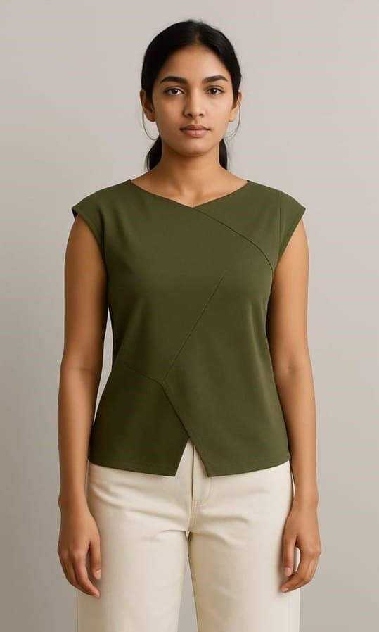 Juni Wrap-Neck Top Void Obsidian view 1