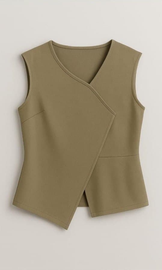 Juni Wrap-Neck Top Void Obsidian view 2